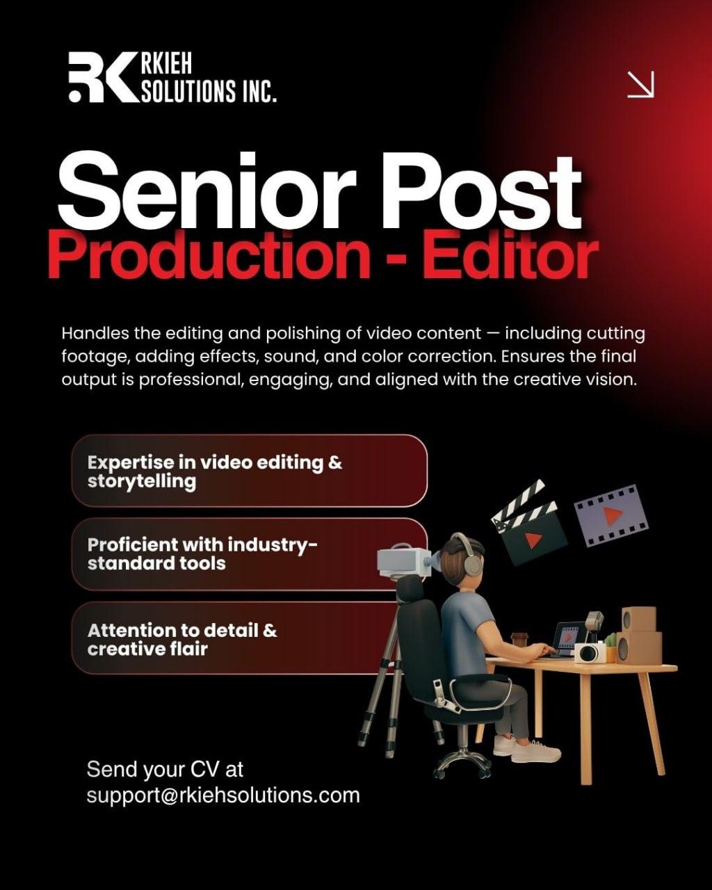 Rkieh Solutions post-production recruitment post