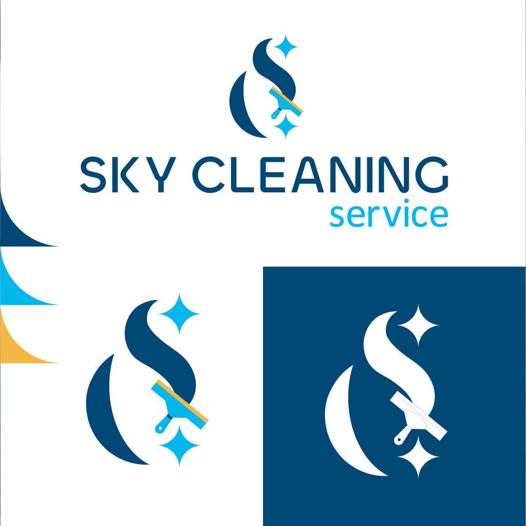Sky Cleaning Service logo system